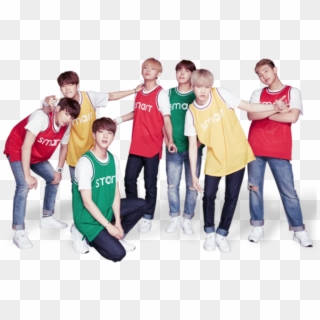 BTS, red yellow and green jerseys, seven young men, SD Desktop Wallpaper