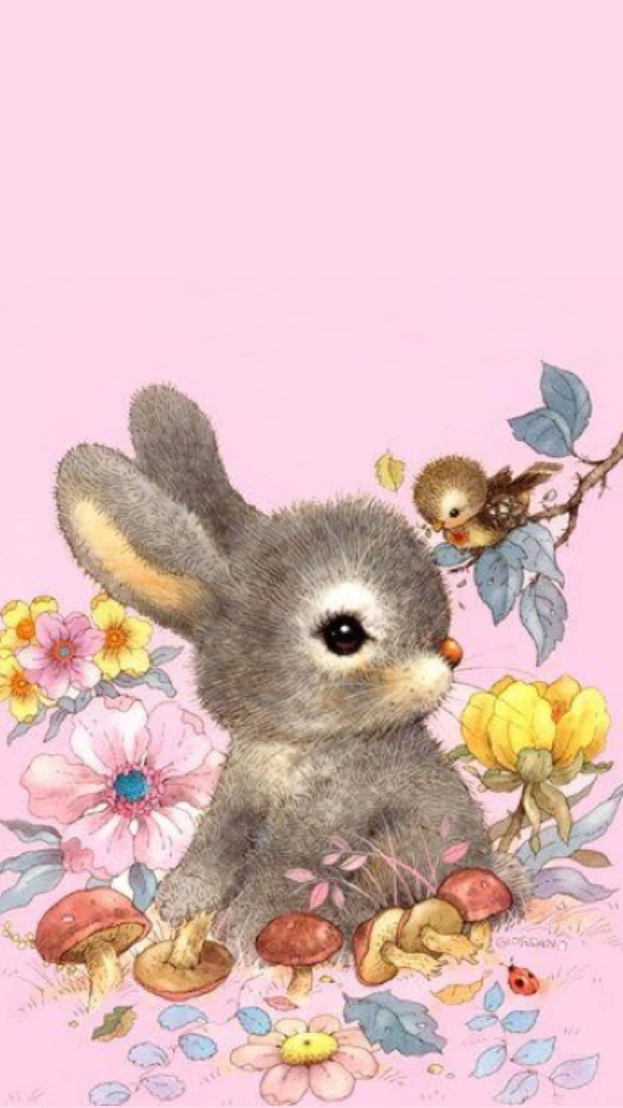 cute bunny, iPhone, gray bunny, Full HD Phone Wallpaper
