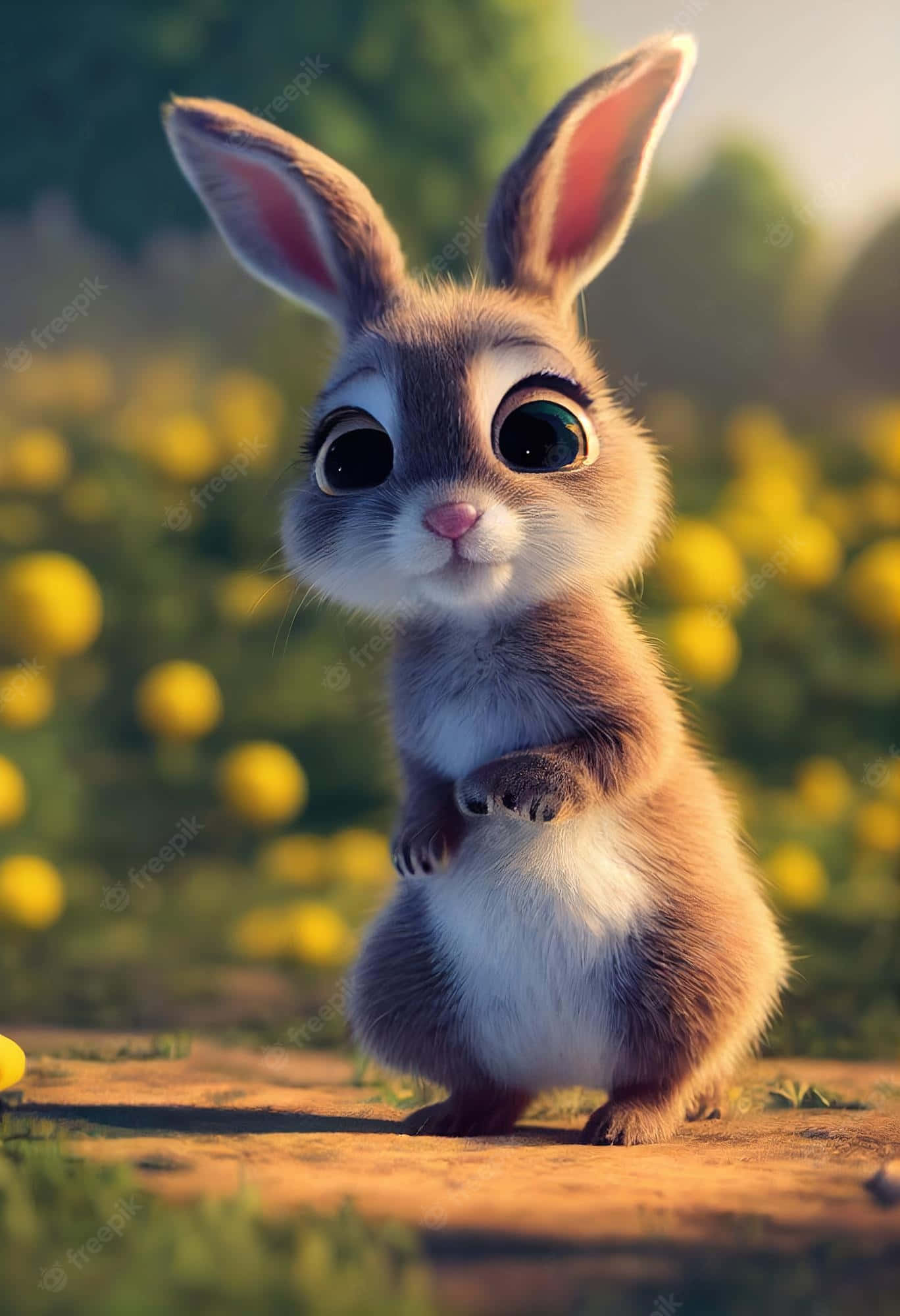 cute bunny, pink iPhone, cartoon rabbit, Full HD Phone Wallpaper