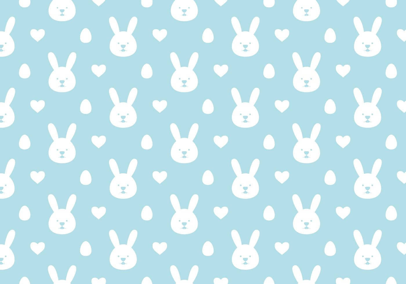 cute bunny, white bunny faces, hearts, HD Desktop Wallpaper