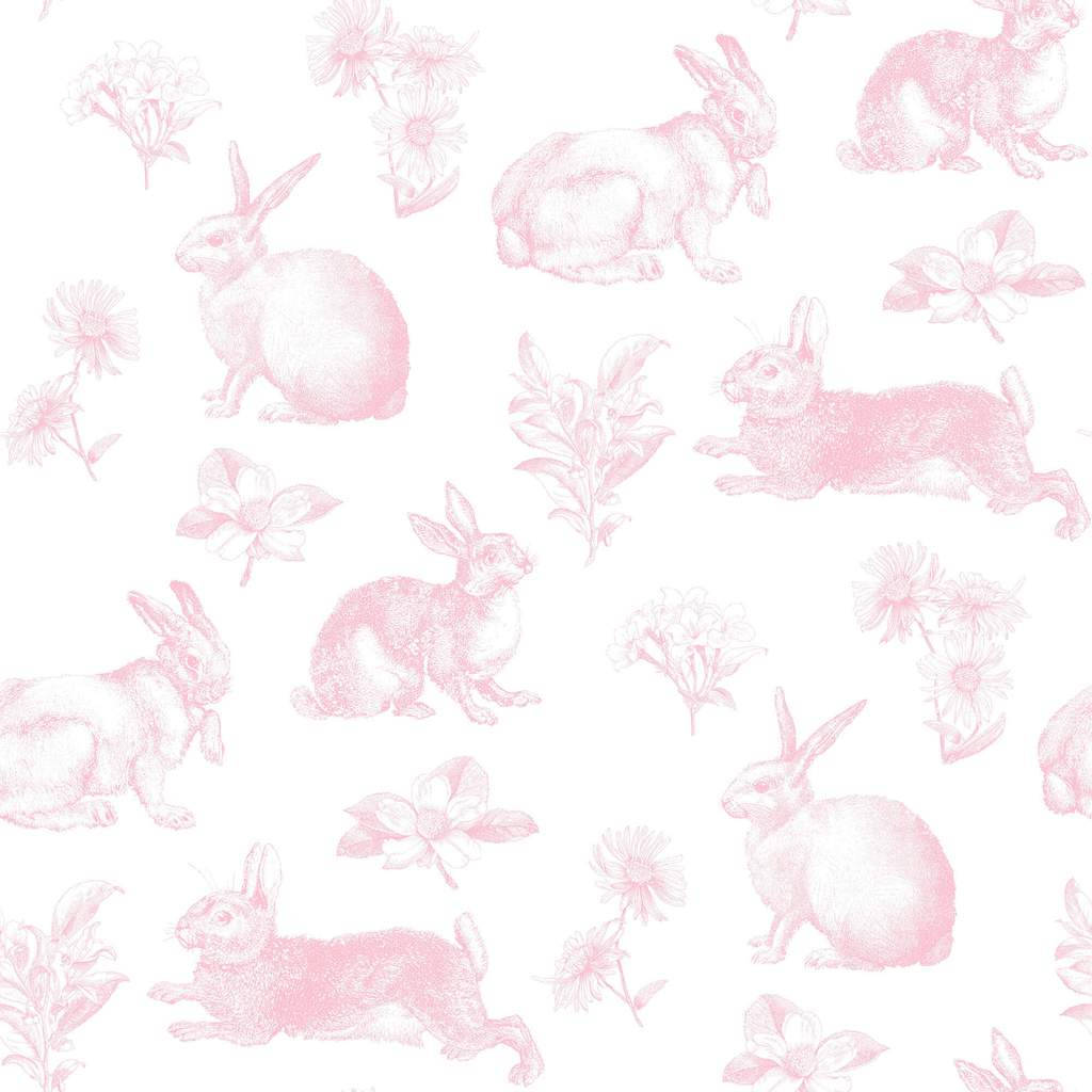pink cute bunny patterns, pink-toned rabbits, delicate sketch style, SD Desktop Wallpaper