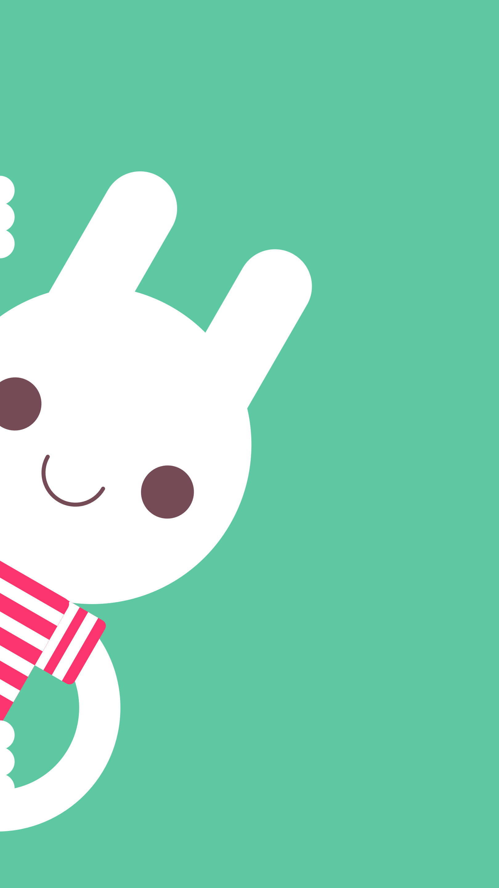 Cute Bunny, mint green, white bunny, 2K Phone Wallpaper