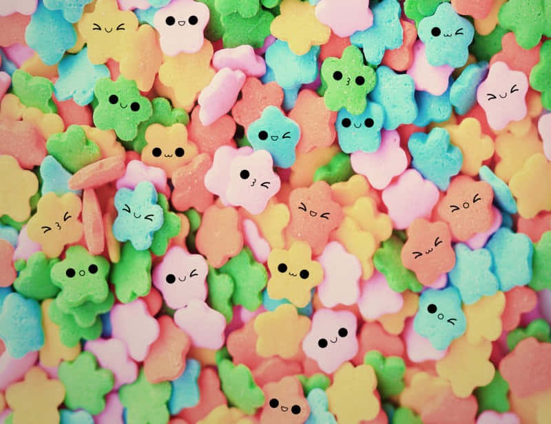 cute candies, star shapes, colorful star-shaped cereal pieces, SD Desktop Wallpaper