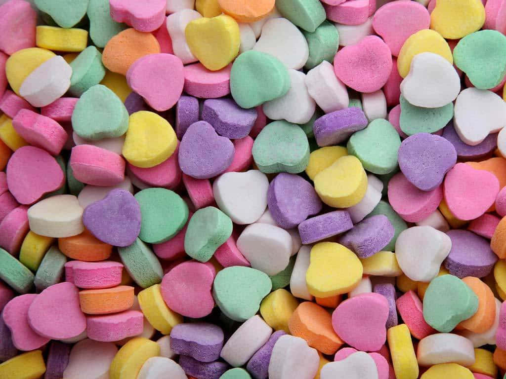 Cute Candies, heart shapes, pastel, SD Desktop Wallpaper