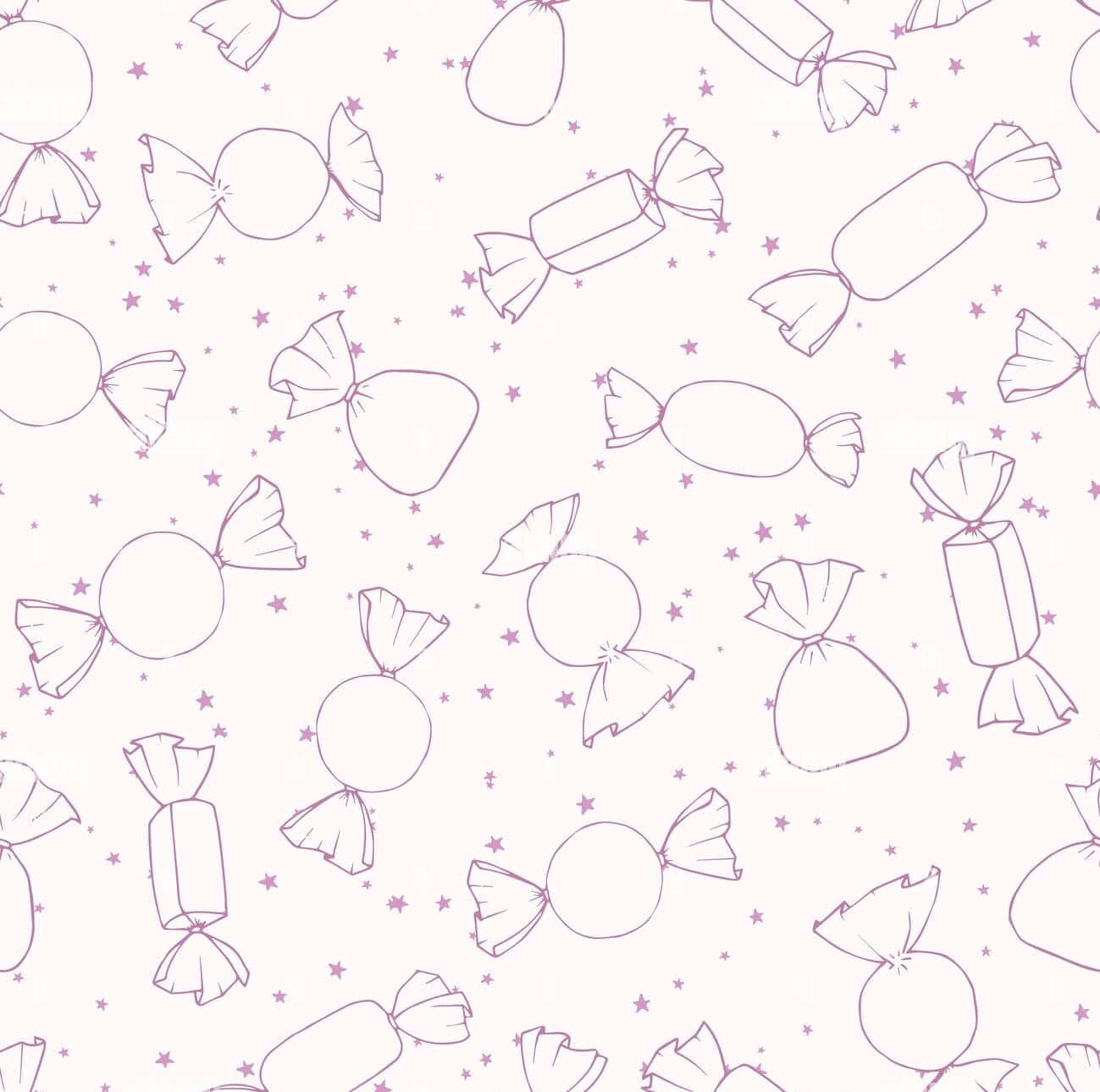 small stars, purple outlined candies, stars, HD Desktop Wallpaper