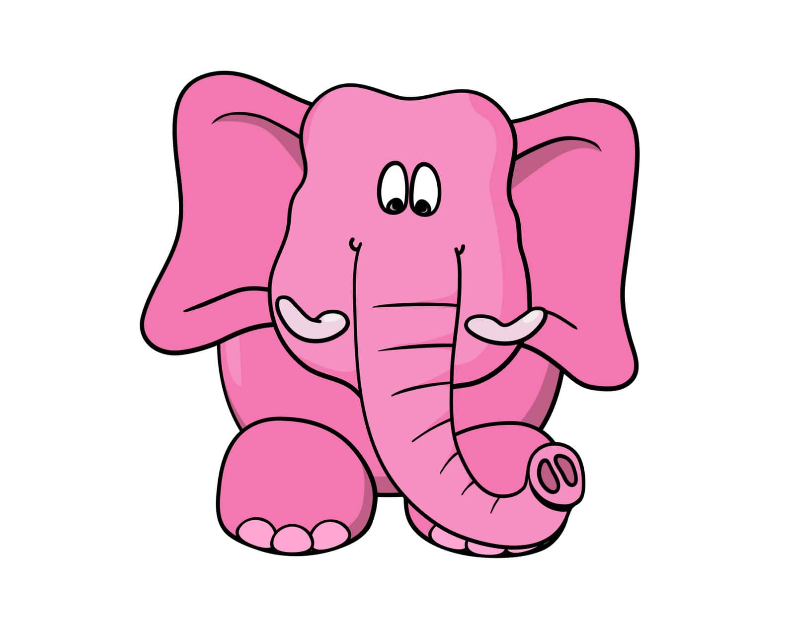 cute cartoon animal, pink elephant, big ears, HD Desktop Wallpaper