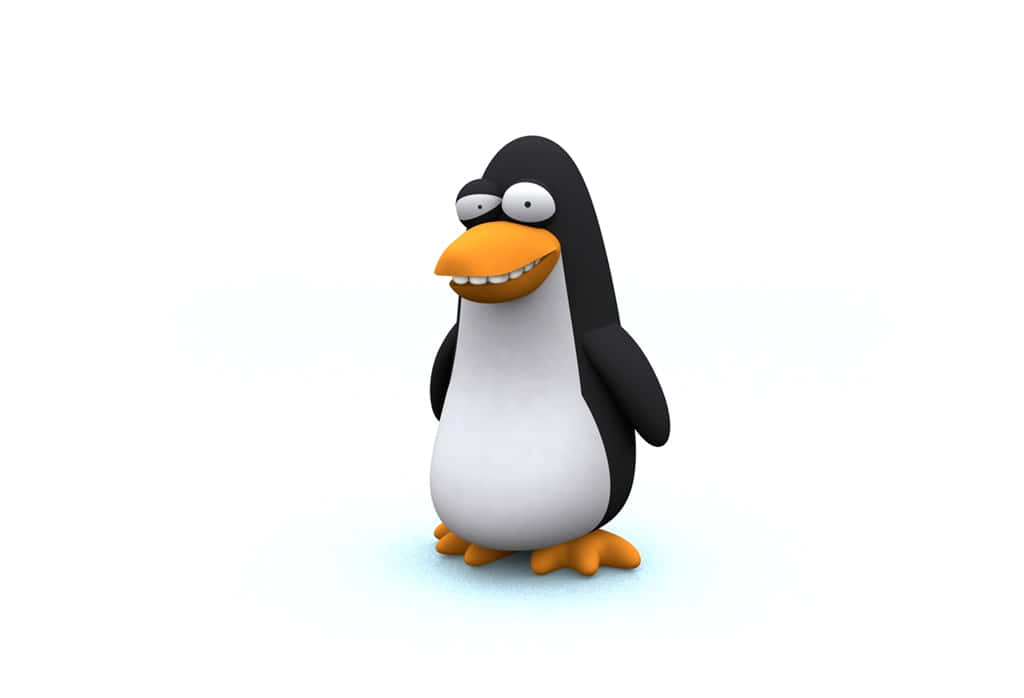 Cute Cartoon Animal, penguin, wide grin, SD Desktop Wallpaper