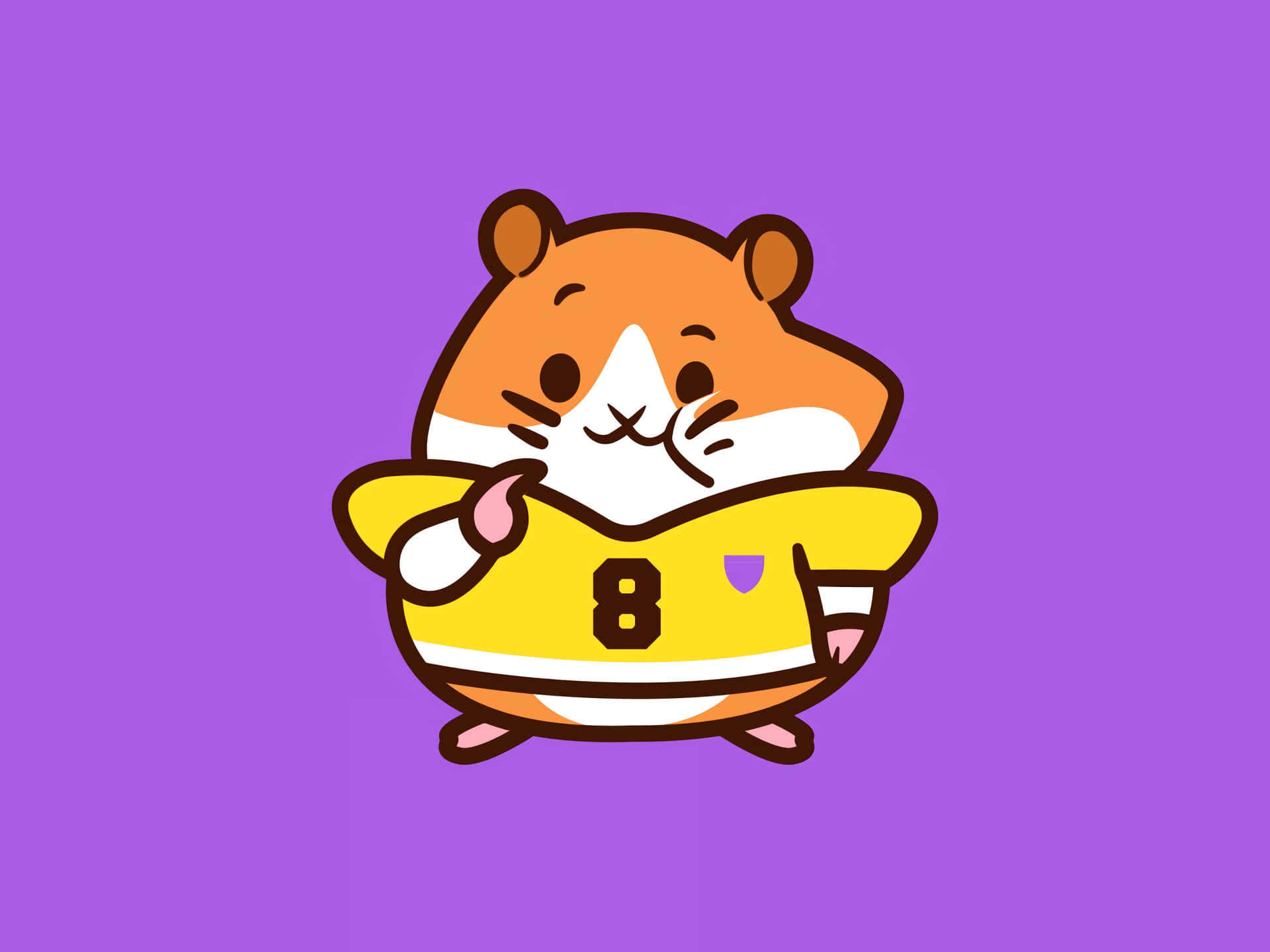 cute hamster cartoon pfp, yellow jersey, number 8, Full HD Desktop Wallpaper