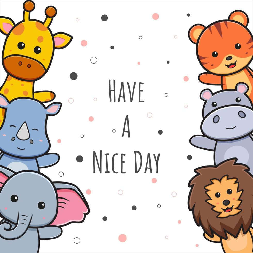 cute cartoon animal, giraffe, tiger, SD Desktop Wallpaper