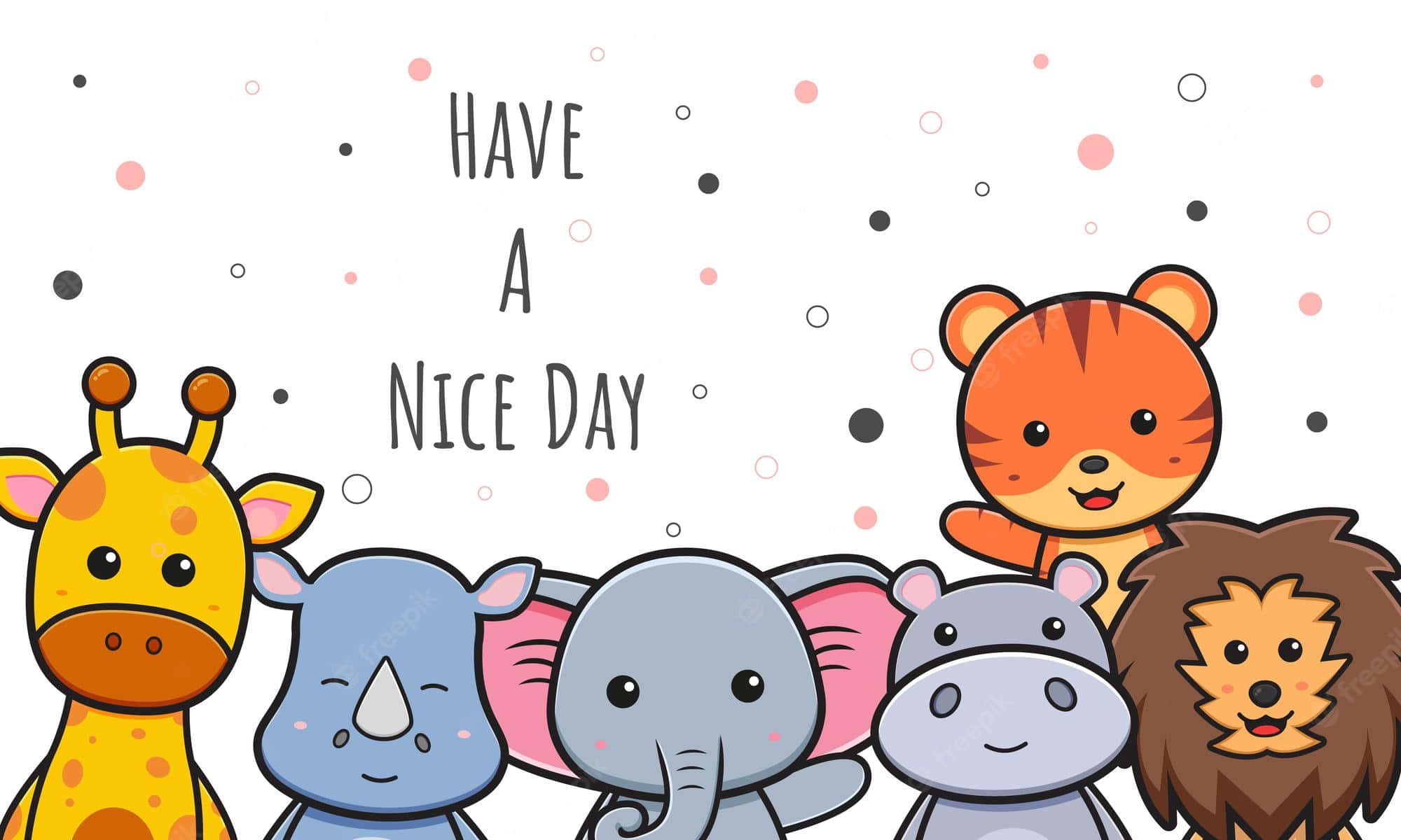 giraffe, rhino, elephant, Full HD Desktop Wallpaper