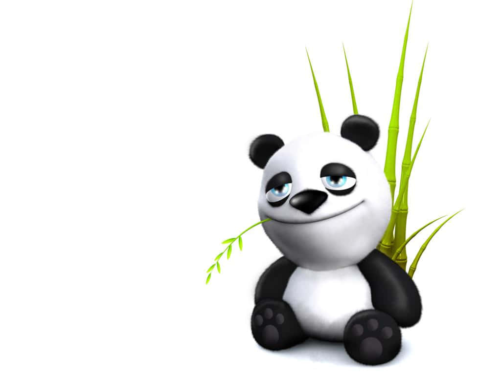 Cute Cartoon Animal, panda, blue eyes, SD Desktop Wallpaper