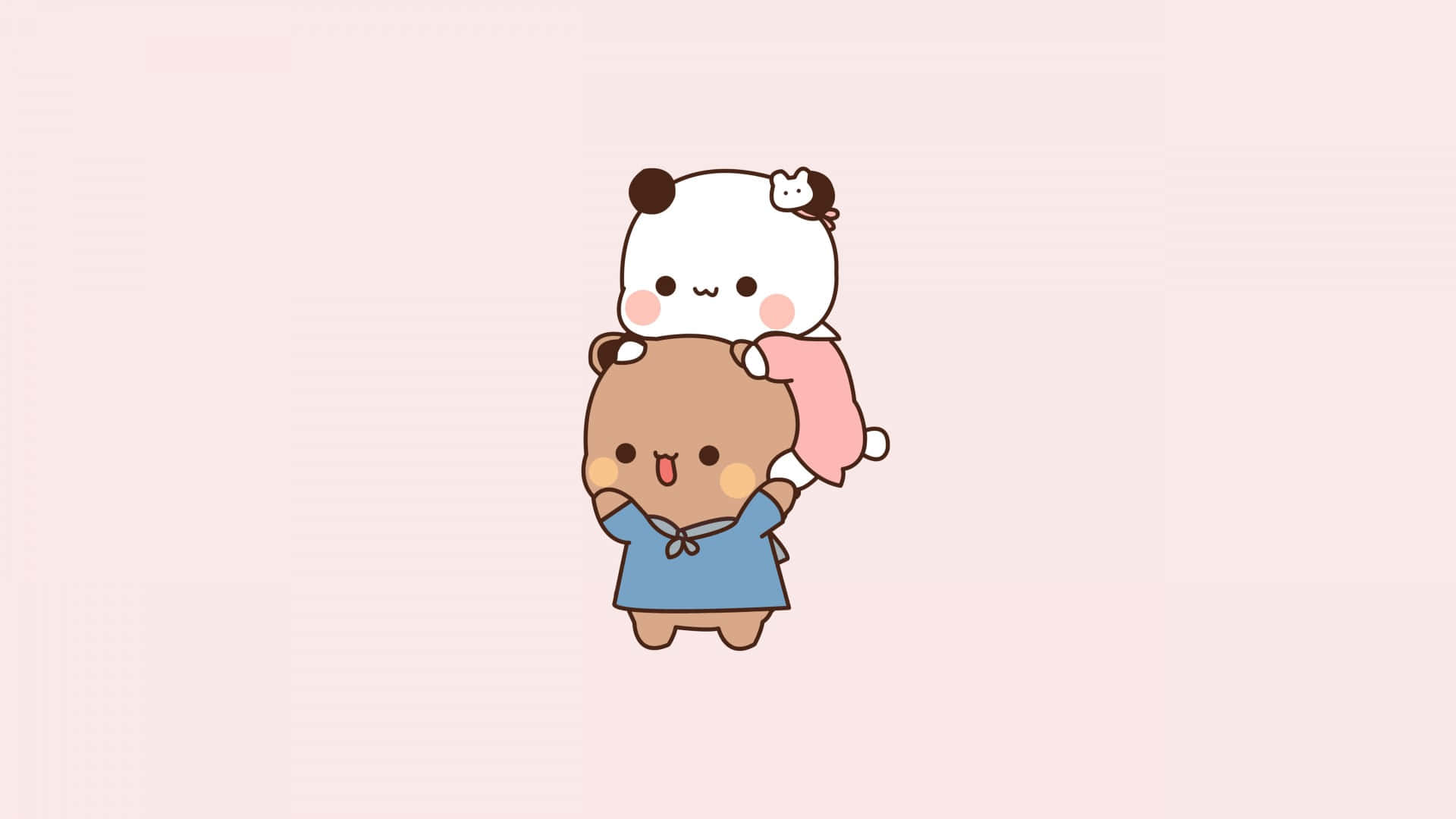 cute cartoon bear, blue dress, panda, Full HD Desktop Wallpaper