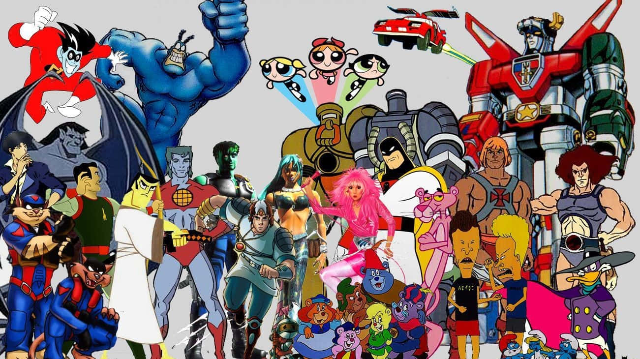 90s retro, cartoon characters, animated series, HD Desktop Wallpaper