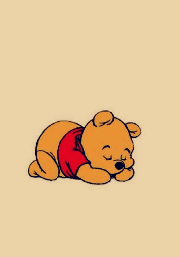 cute cartoon bear, red shirt, soft beige background, SD Phone Wallpaper