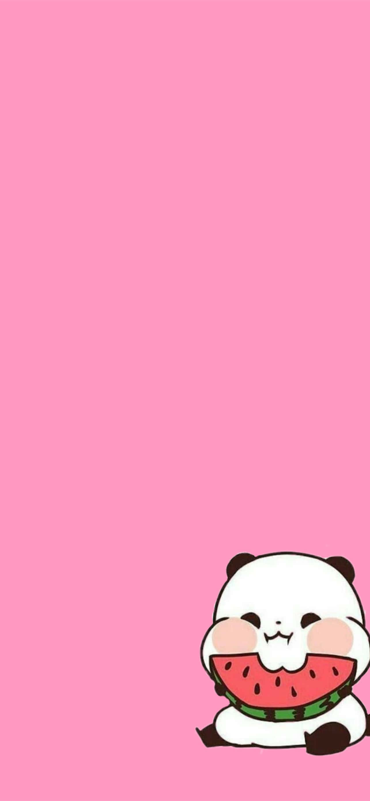cute cartoon panda, rosy cheeks, watermelon slice, 2K Phone Wallpaper