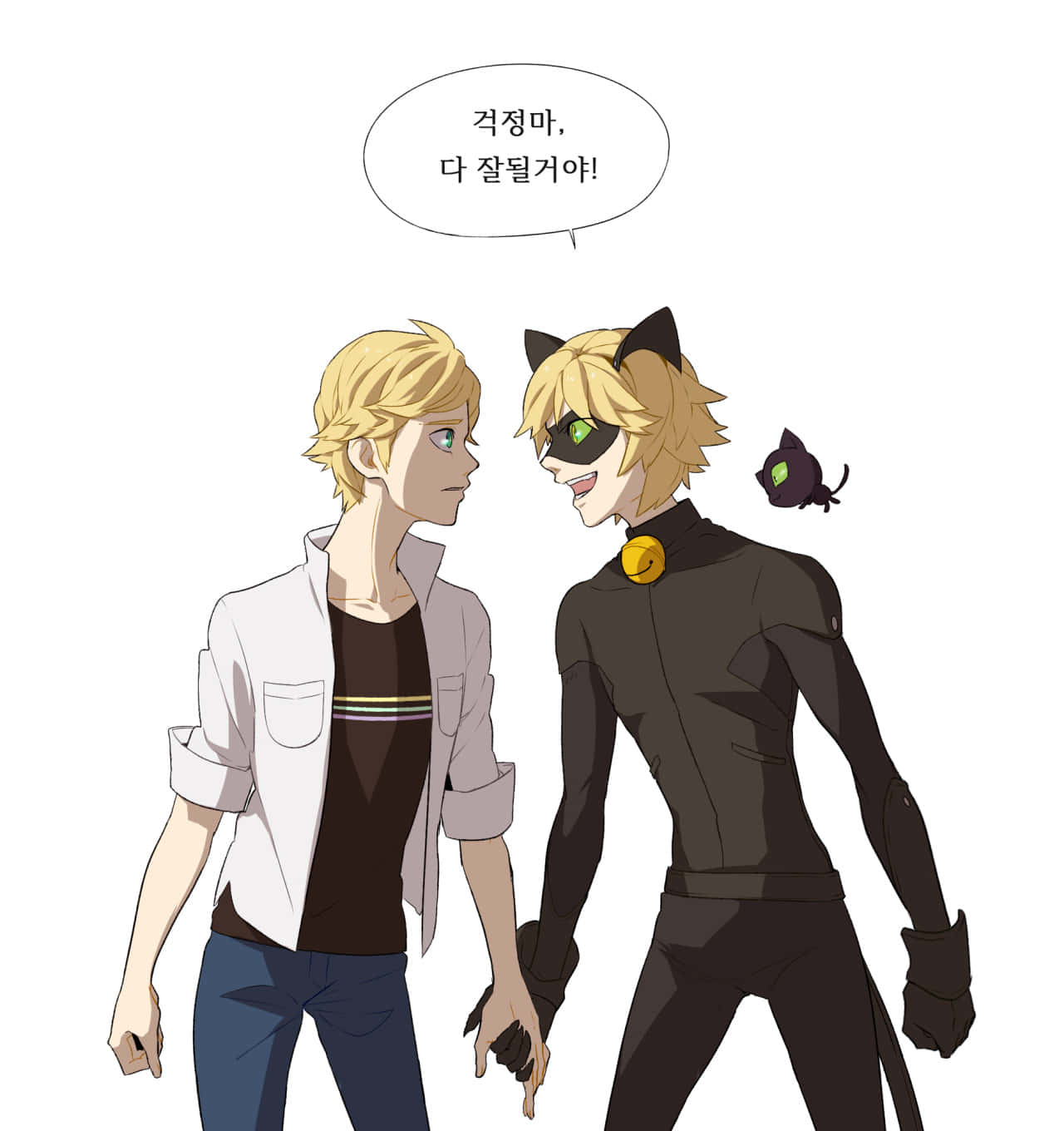 Cat Noir, black cat-themed hero suit, green eyes, HD Phone Wallpaper