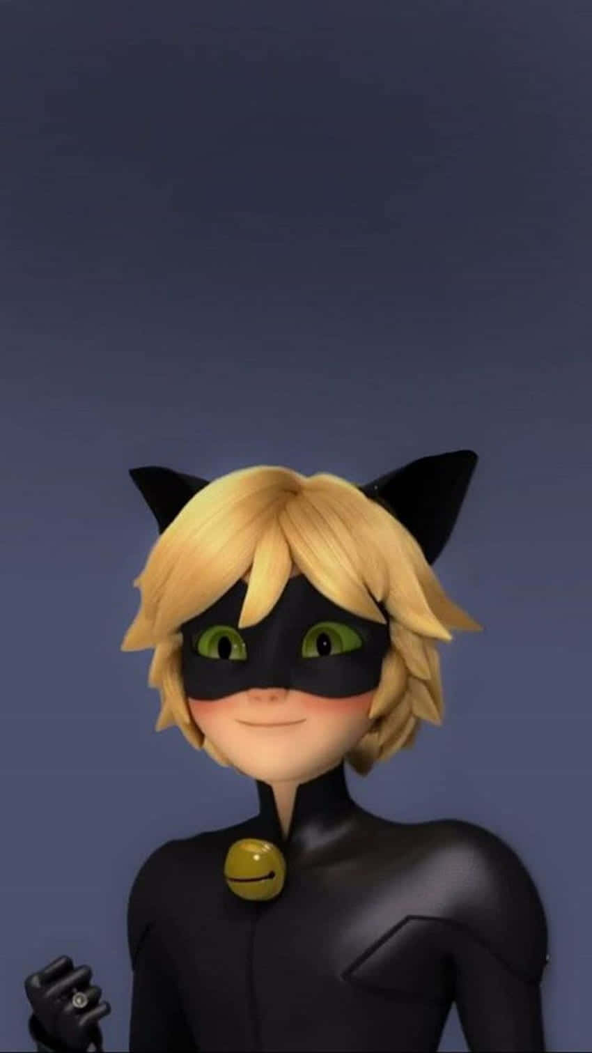 Cat Noir, blonde hair, green eyes, HD Phone Wallpaper