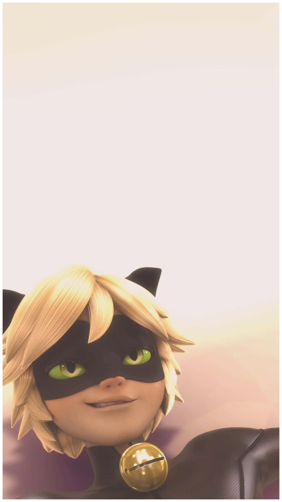 Cute Cat Noir, blonde anime cat hero, green eyes, Full HD Phone Wallpaper