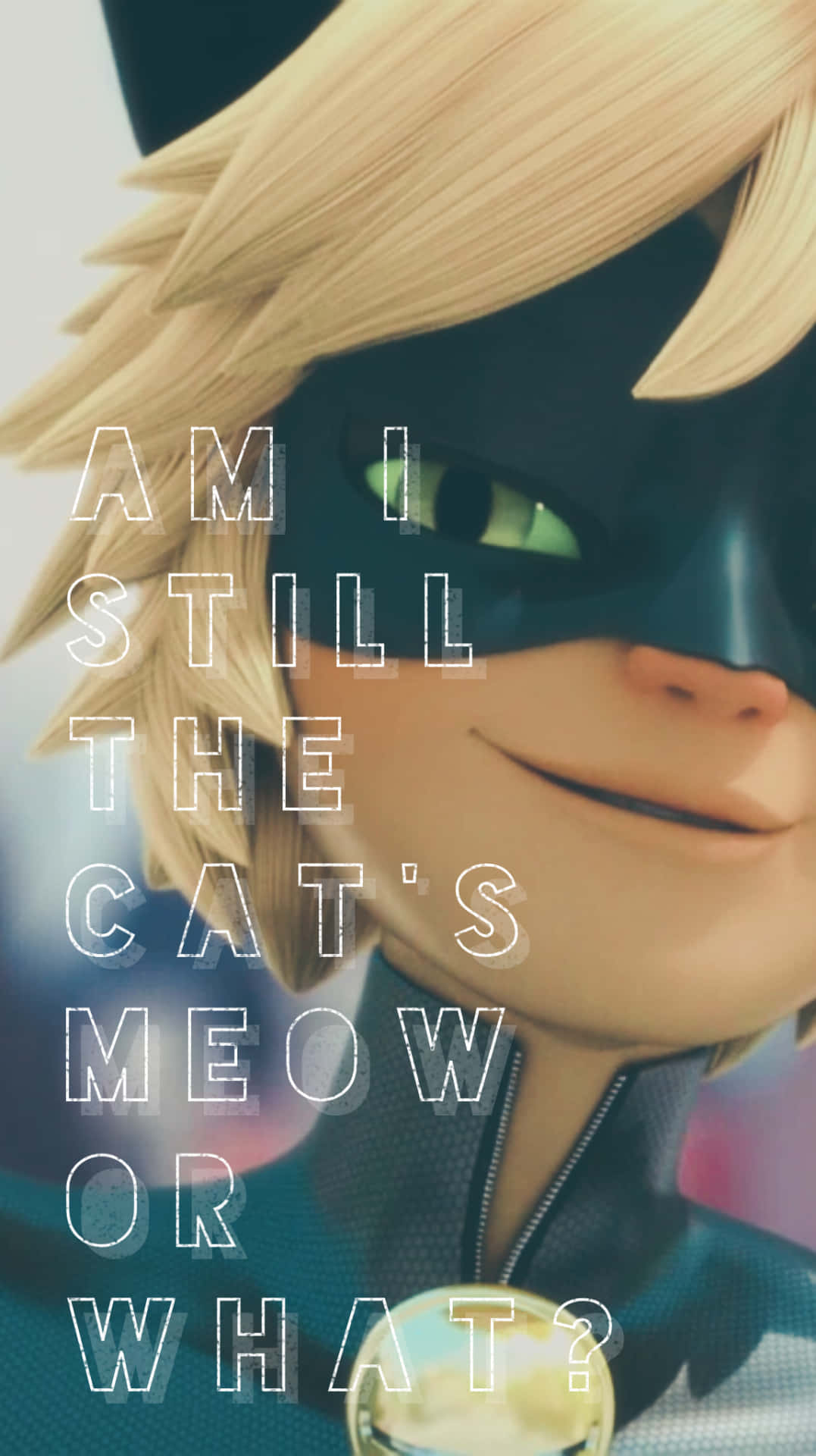Cat Noir, blonde masked anime hero, green eyes, Full HD Phone Wallpaper