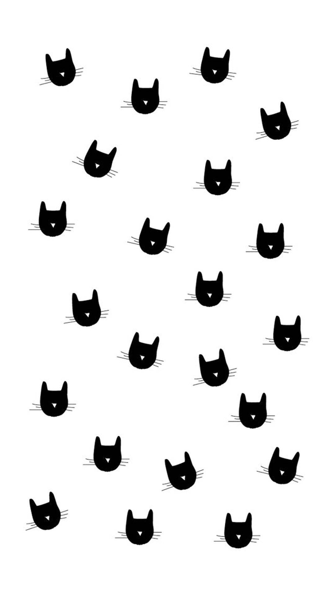 minimalist pattern, black cat, iPhone, Full HD Phone Wallpaper