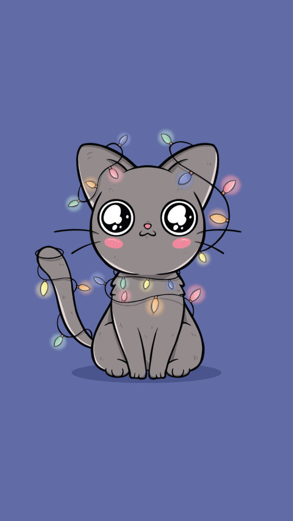 gray cat, girly iphone, big eyes, SD Phone Wallpaper