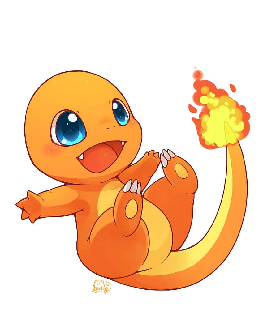 Charmander, big blue eyes, flame tail, SD Phone Wallpaper