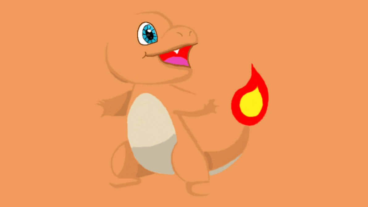 Charmander, blue eyes, flame tail, SD Desktop Wallpaper