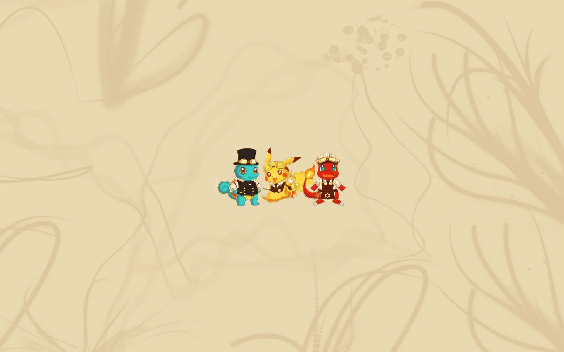 Cute Charmander, chibi Pokémon, formal wear, Full HD Desktop Wallpaper