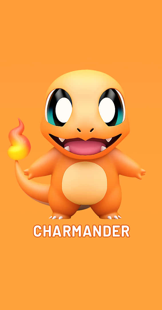 Charmander, orange, flame tail, SD Phone Wallpaper