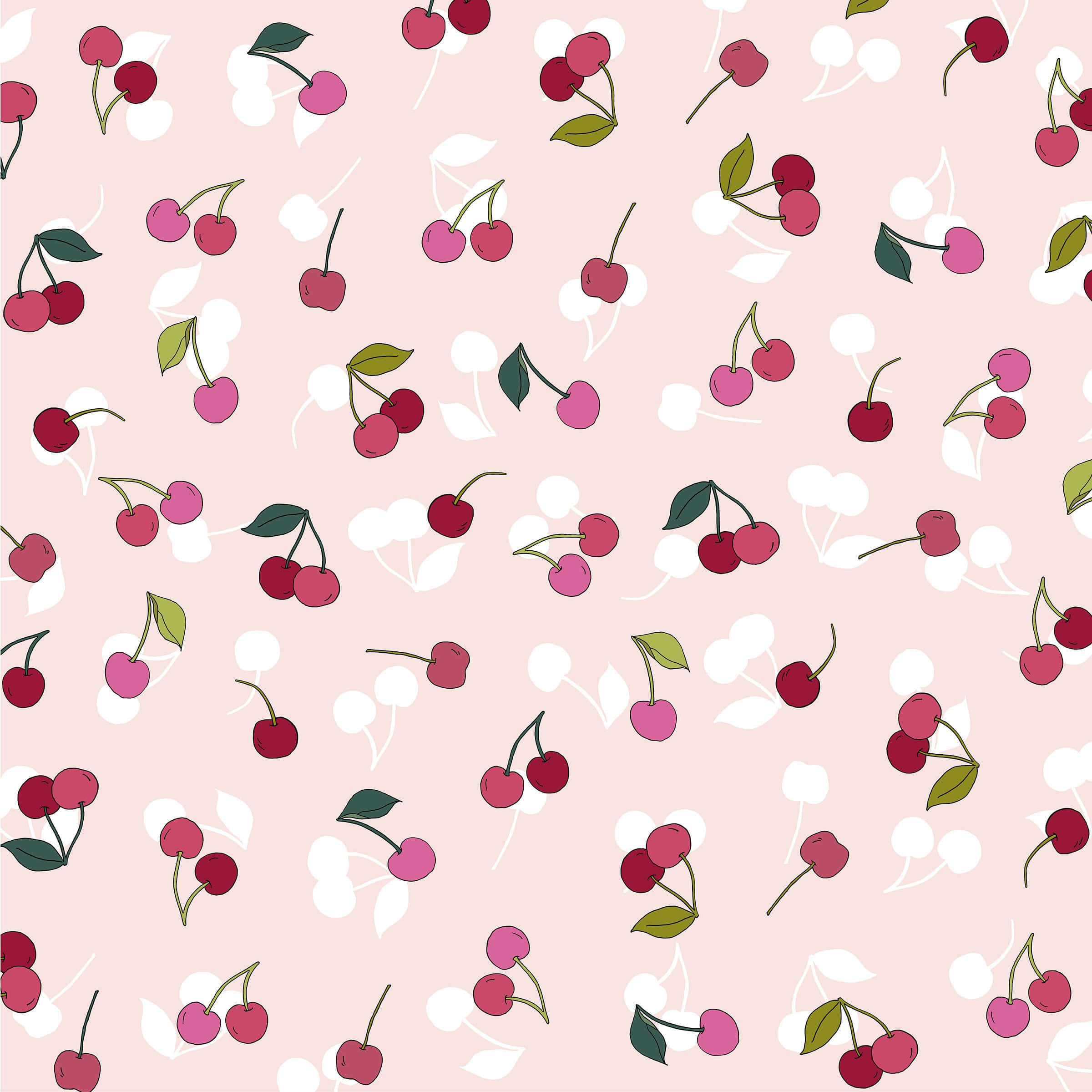 Cherry Aesthetic, pink cherries, red cherries, Full HD Desktop Wallpaper