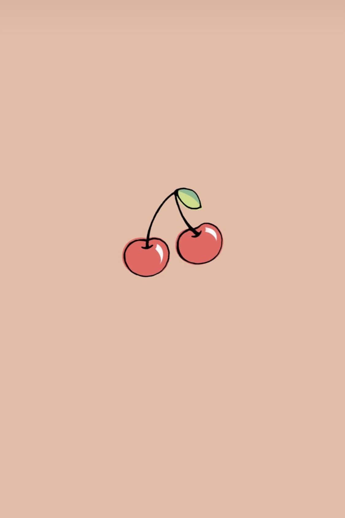 pastel brown, minimalist, cute cherry, HD Phone Wallpaper
