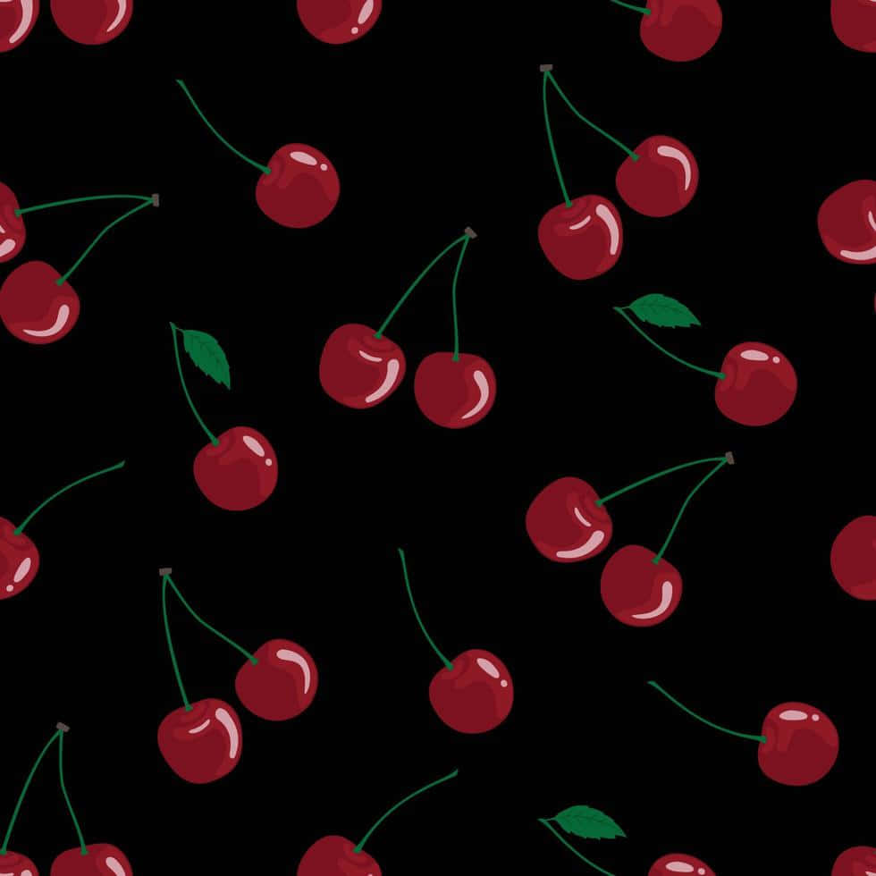 Cute Cherries, shiny surface, vibrant red, SD Desktop Wallpaper