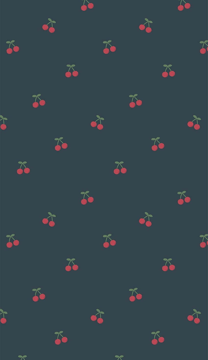 cute red cherries, red cherries, green stems, HD Phone Wallpaper