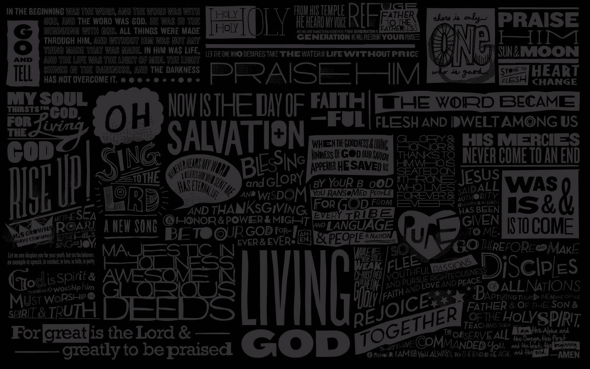 Christian Black Wall, dark gray, religious phrases, Full HD Desktop Wallpaper