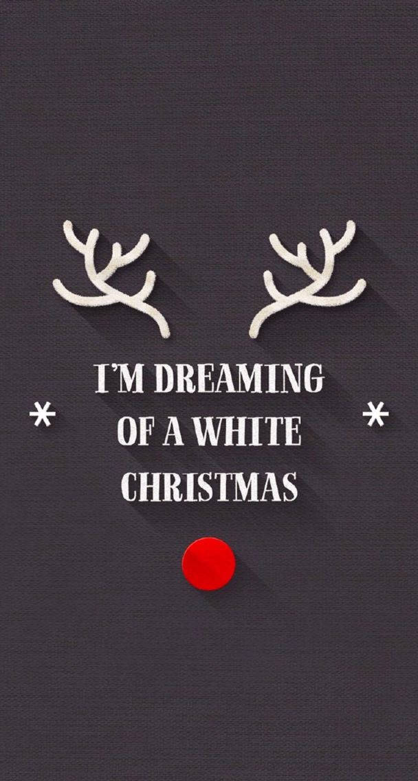 white christmas, reindeer antlers, red nose, SD Phone Wallpaper