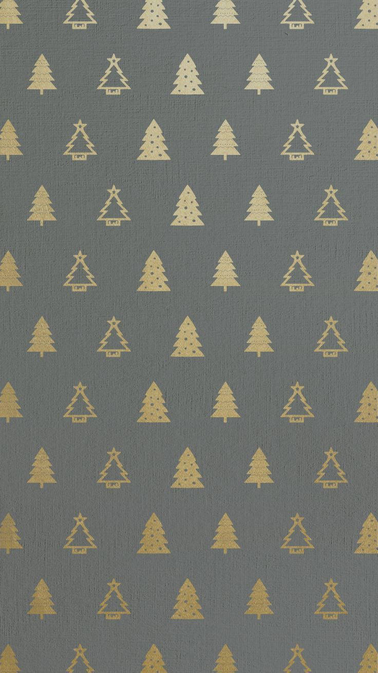 gold Christmas tree, star motifs, textured gray wallpaper, HD Phone Wallpaper