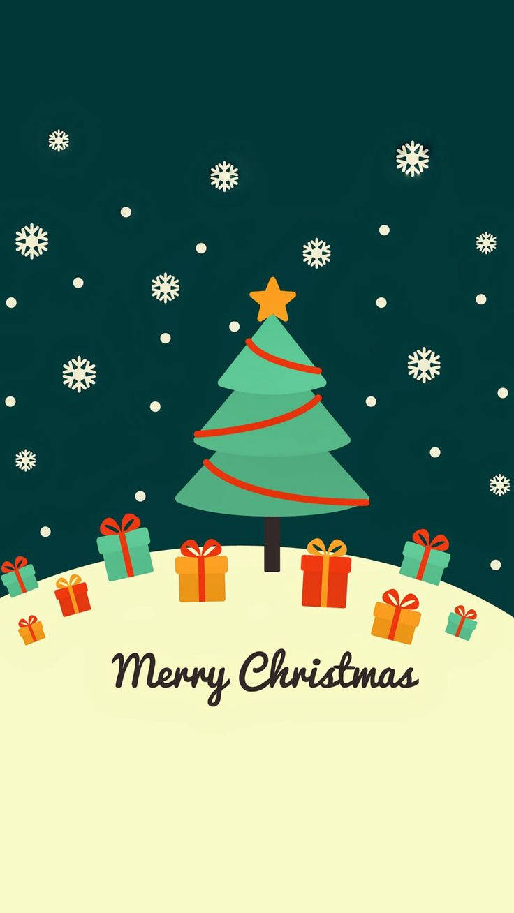 Cute Christmas iPhone, Christmas tree, red ribbon, HD Phone Wallpaper