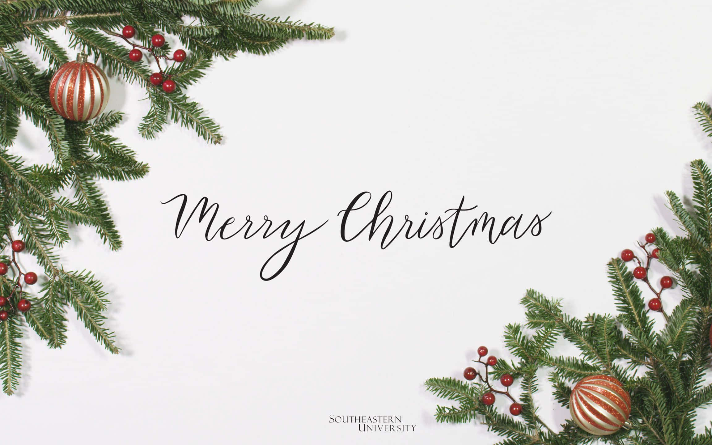 Cute Christmas Laptop, 2304 x 1440, Festive evergreen branches, Full HD Desktop Wallpaper