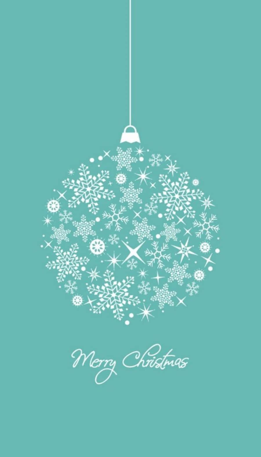 Christmas ornament, snowflake pattern, teal background, HD Phone Wallpaper