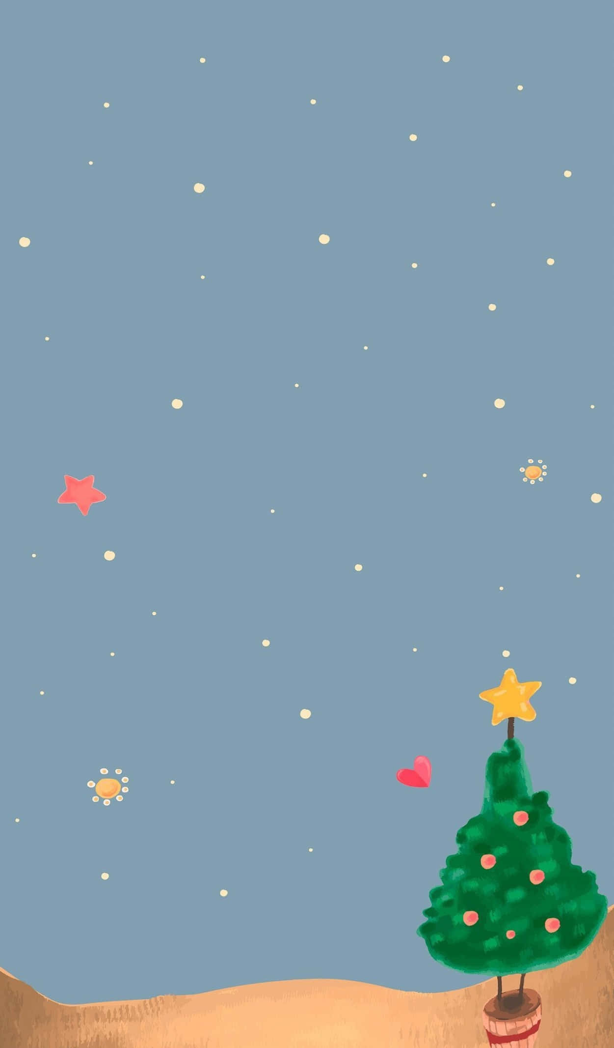 Christmas tree, yellow star, pink ornaments, Full HD Phone Wallpaper