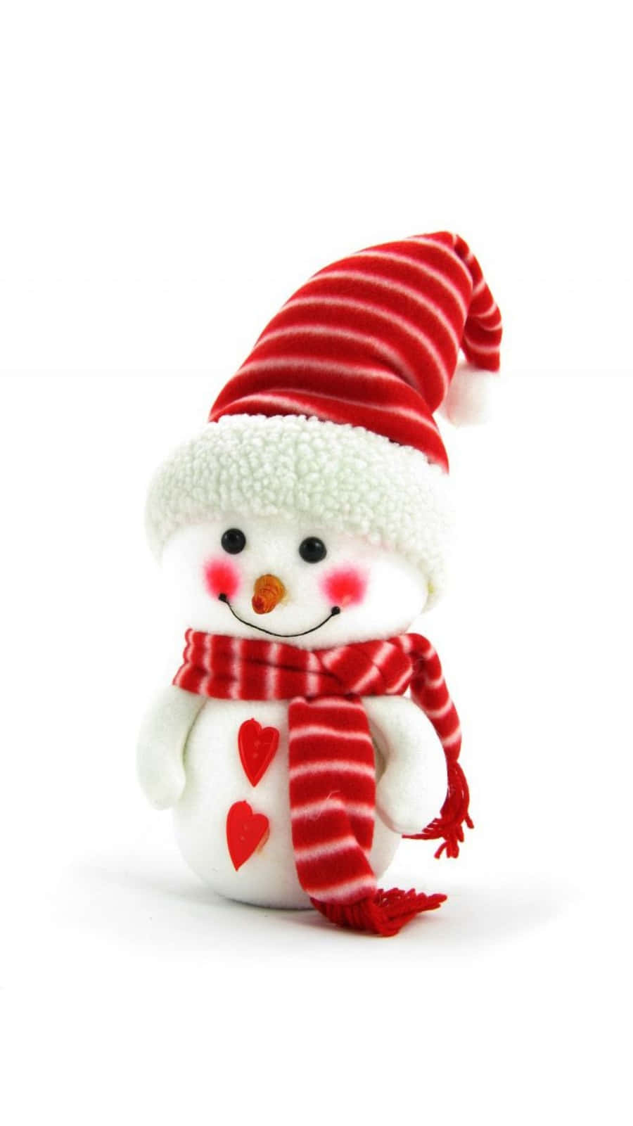 plush snowman toy, red striped hat, scarf, HD Phone Wallpaper
