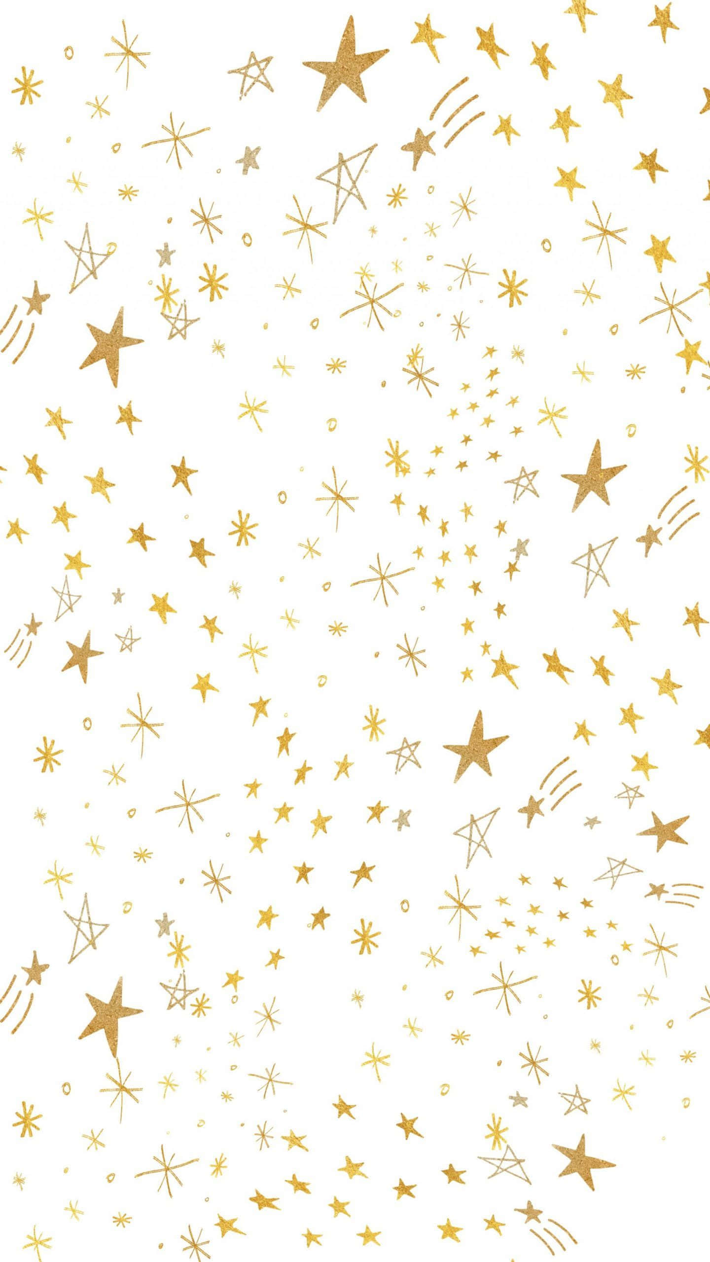 cute Christmas phone, golden stars, comet trails, Full HD Phone Wallpaper