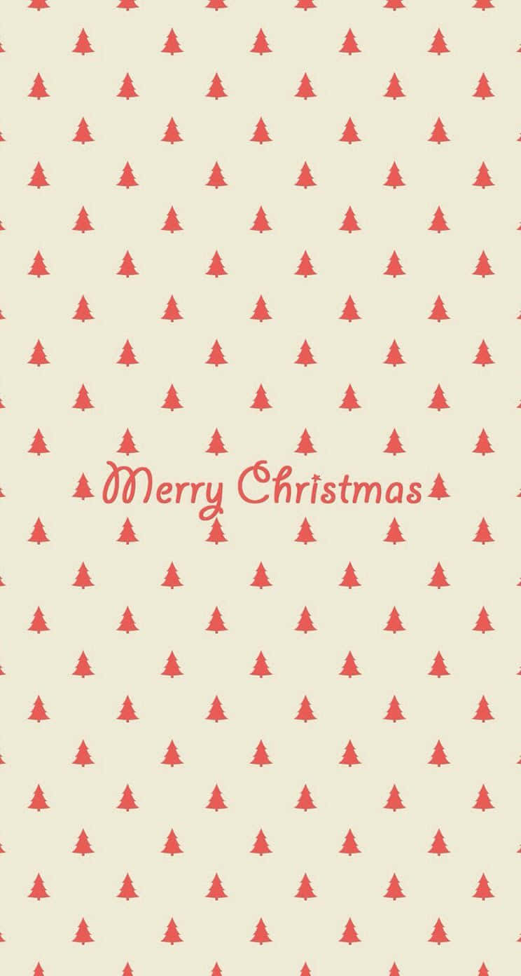 Red Christmas Tree Pattern, Merry Christmas, cream background, HD Phone Wallpaper