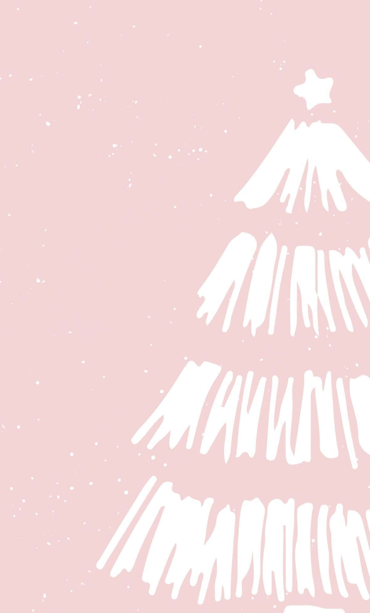 pink, white Christmas tree, star topper, Full HD Phone Wallpaper