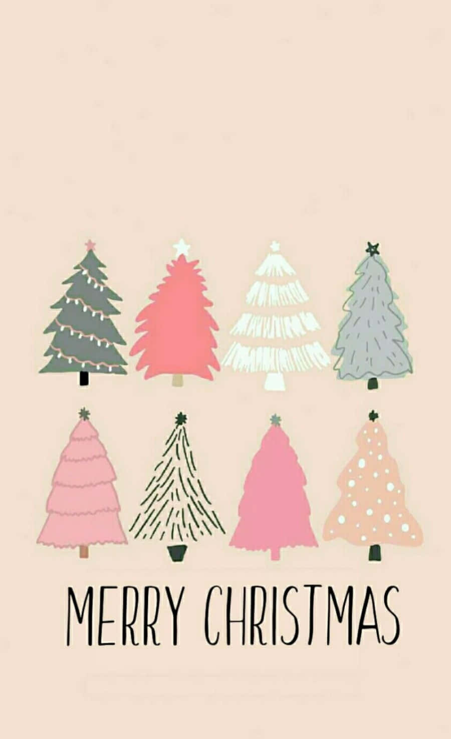 Cute Christmas Phone, pastel colors, Christmas trees, HD Phone Wallpaper