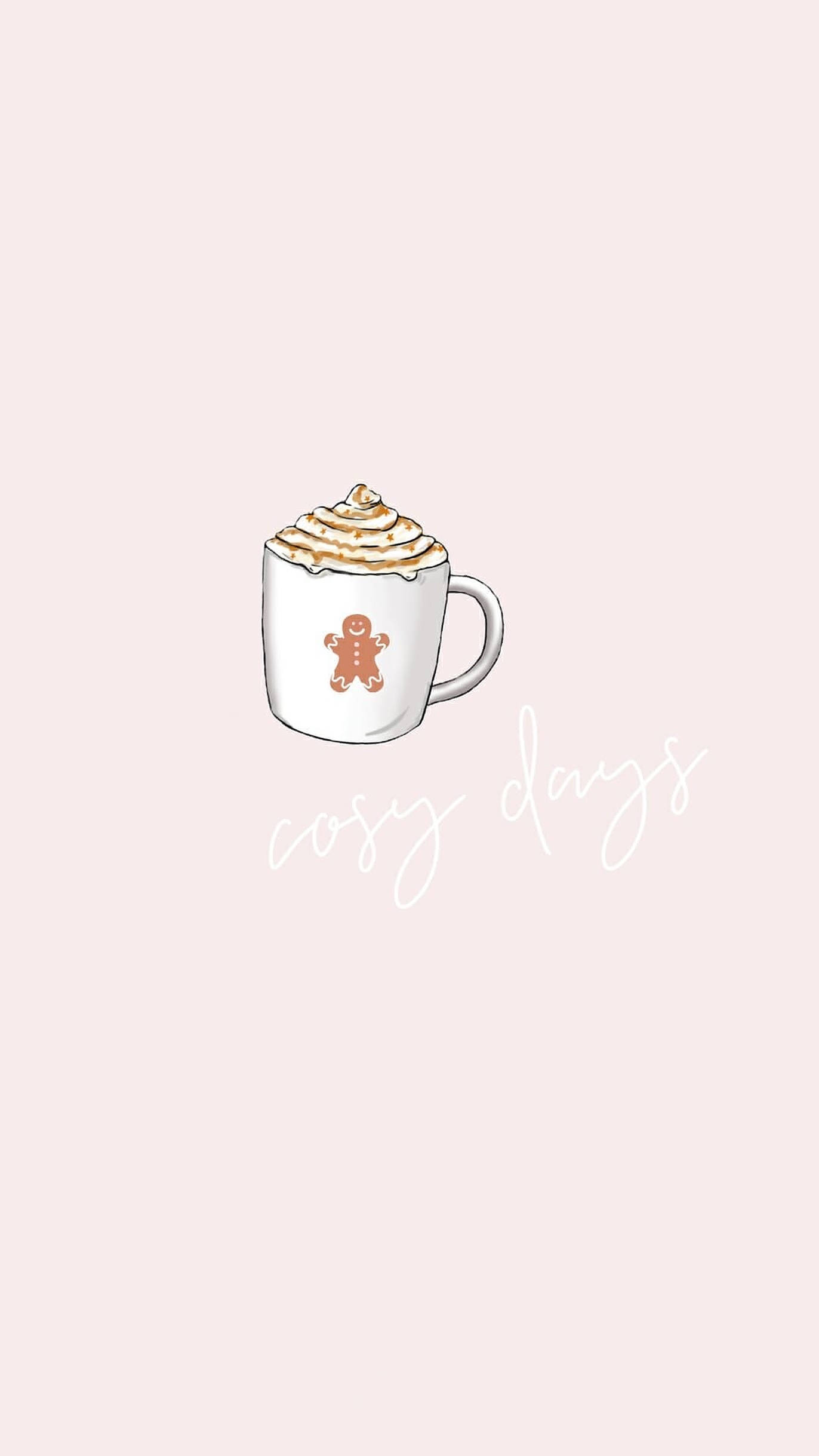 gingerbread man, white mug, whipped cream, Full HD Phone Wallpaper