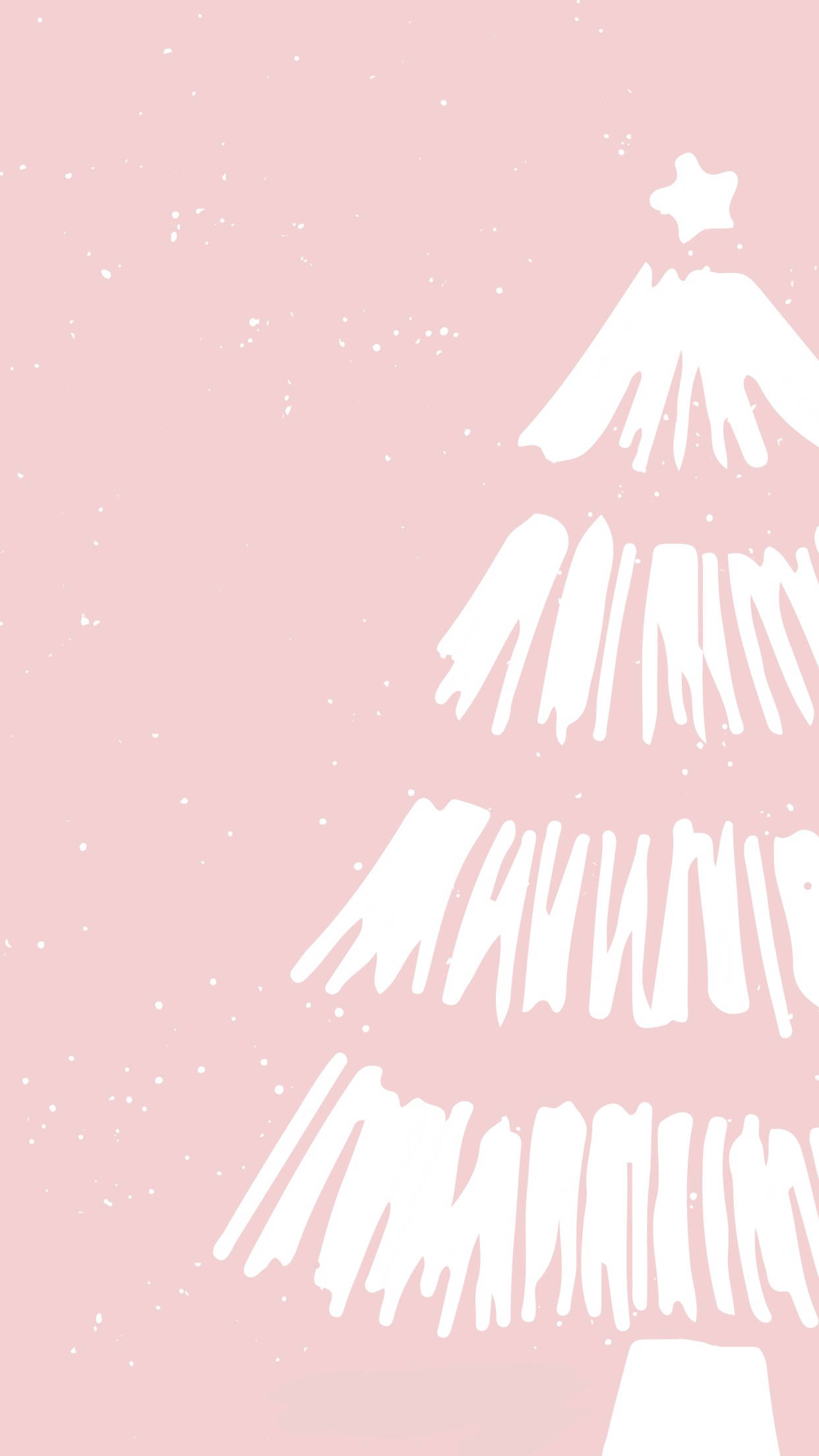 white Christmas tree, star topper, soft pink background, Full HD Phone Wallpaper
