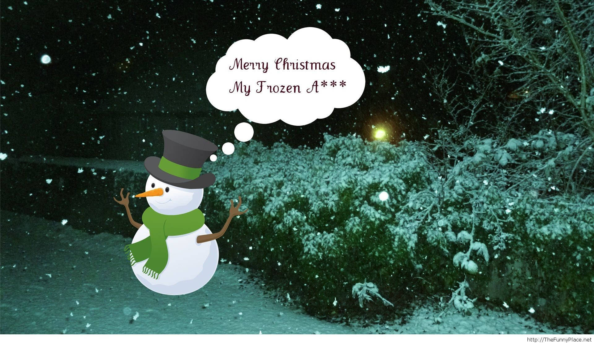 snowman, top hat, scarf, Full HD Desktop Wallpaper