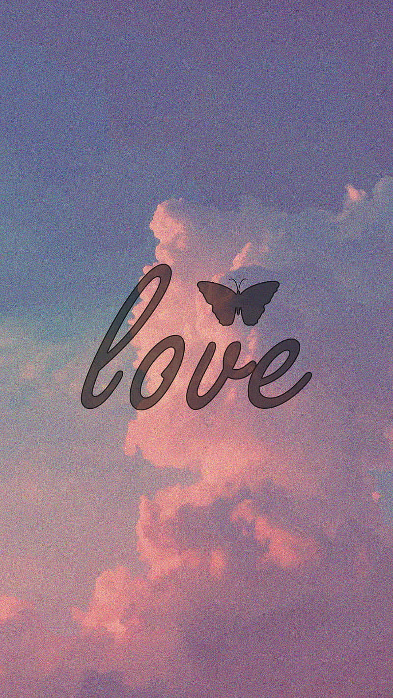 Cute Clouds, butterfly, pink and purple clouds, HD Phone Wallpaper