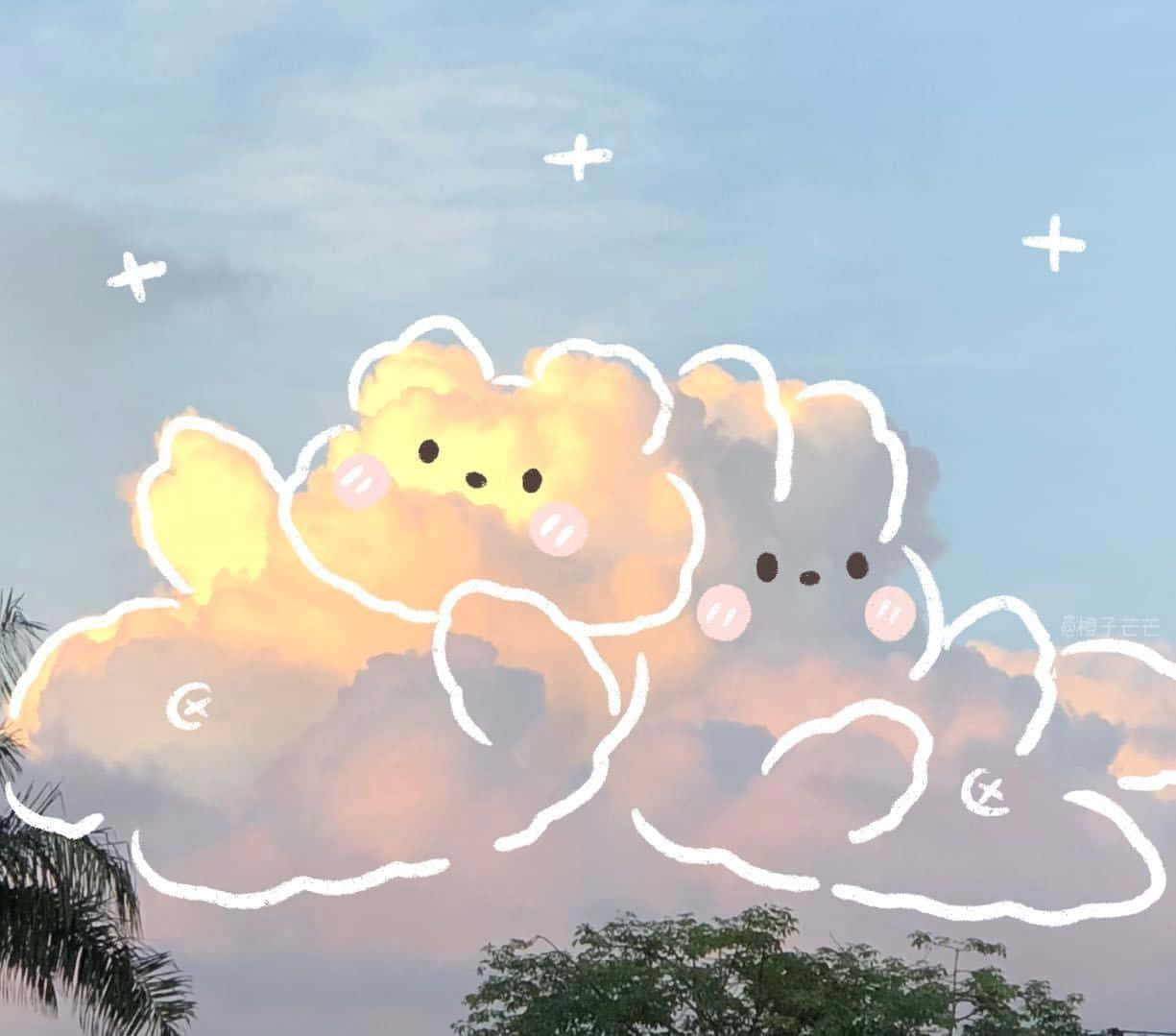 Cute Cloud, bears, fluffy clouds, SD Desktop Wallpaper